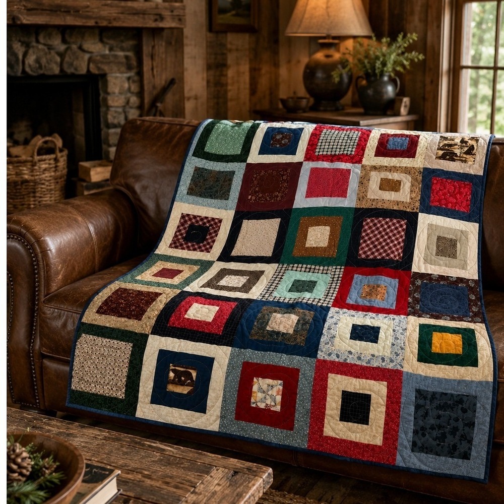 Handmade Primitive Patchwork Quilt Throw 54x44 Signed